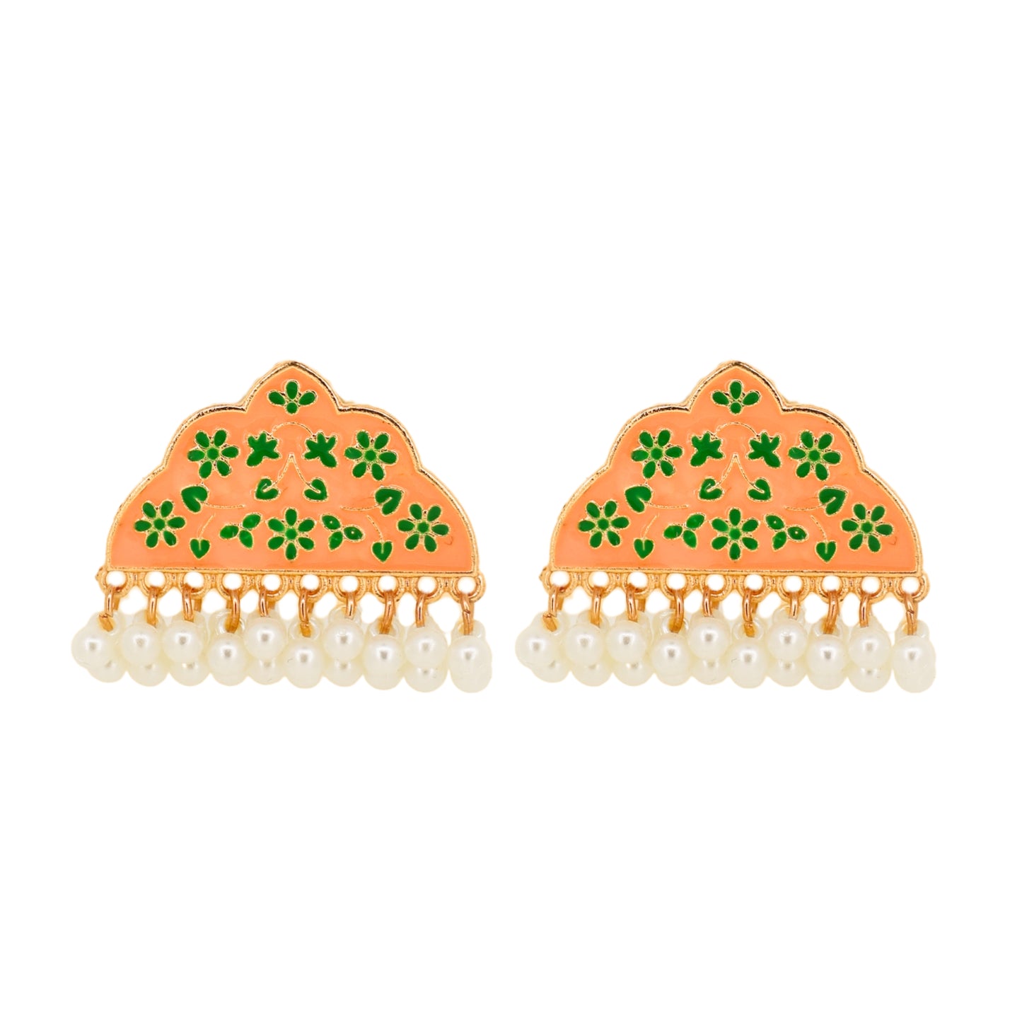 Rhea Earrings  - Peach