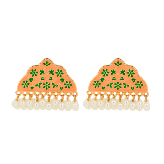 Rhea Earrings  - Peach