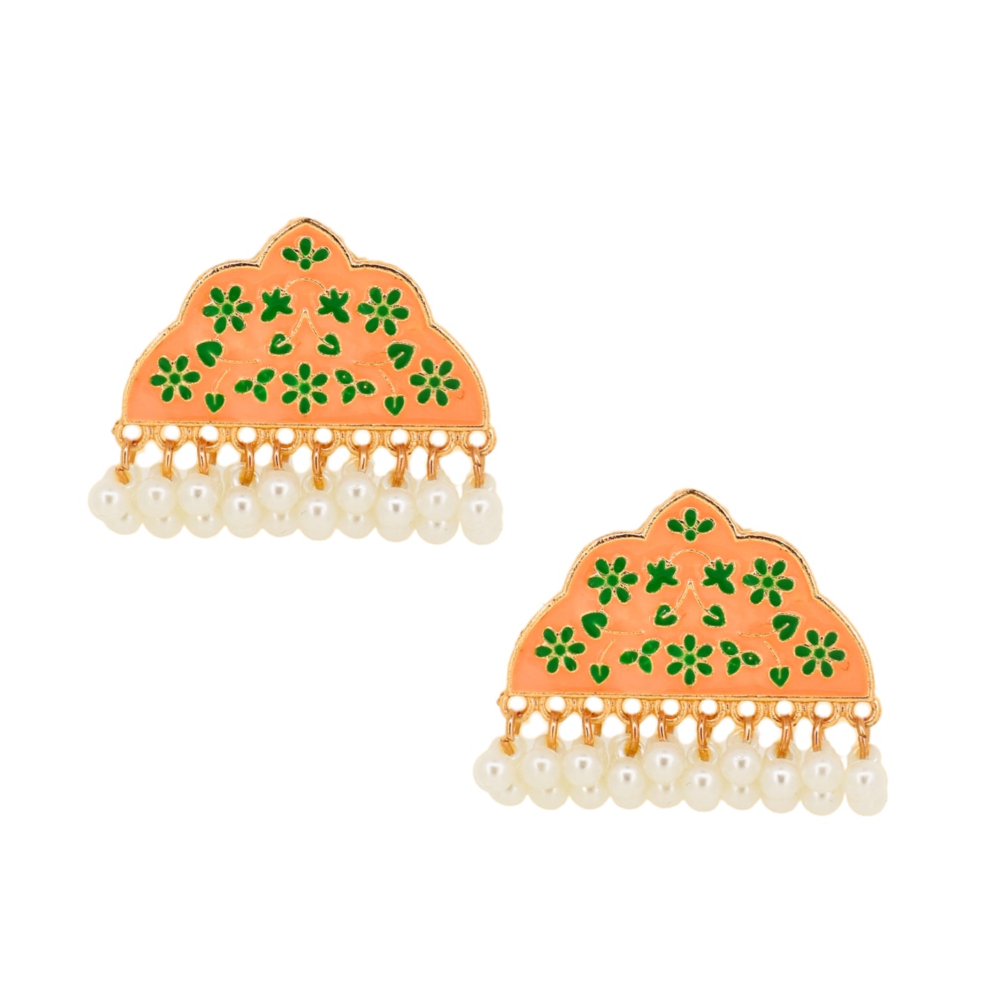 Rhea Earrings  - Peach