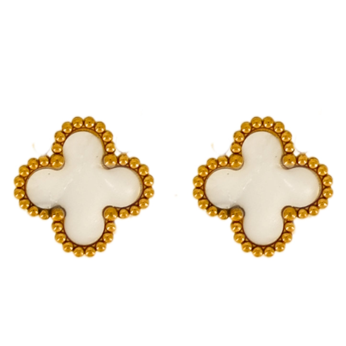 Clover Earrings White